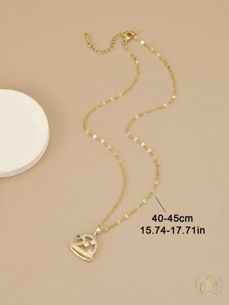 Premium Elegant Goldplated Christmas Hat With Snowflake Design Necklace - SeoulChic.store