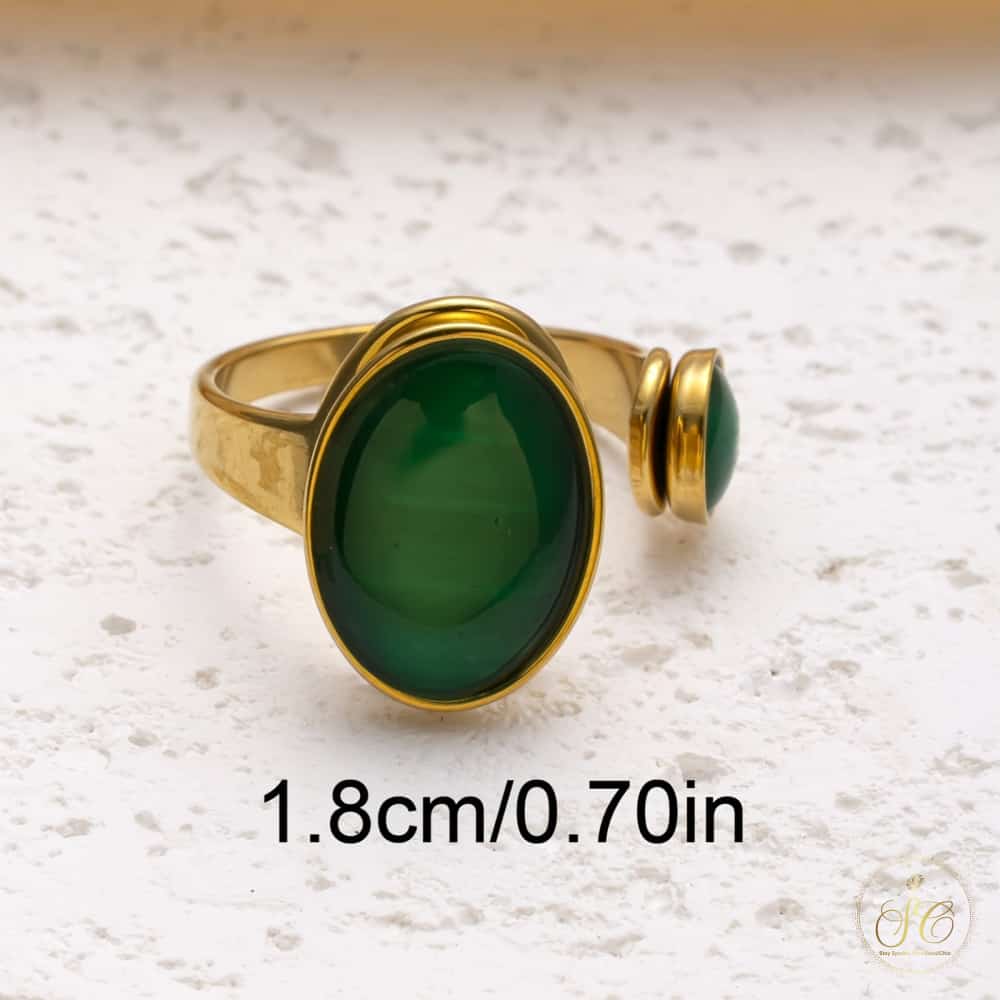 Timeless Elegant Green Cubic Zirconia Stone Ring - SeoulChic.store