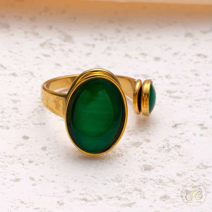 Timeless Elegant Green Cubic Zirconia Stone Ring - SeoulChic.store