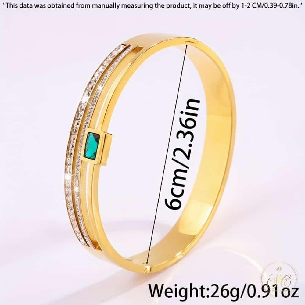Signature Elegant Green Stainless Steel Double Row Bracelet - SeoulChic.store