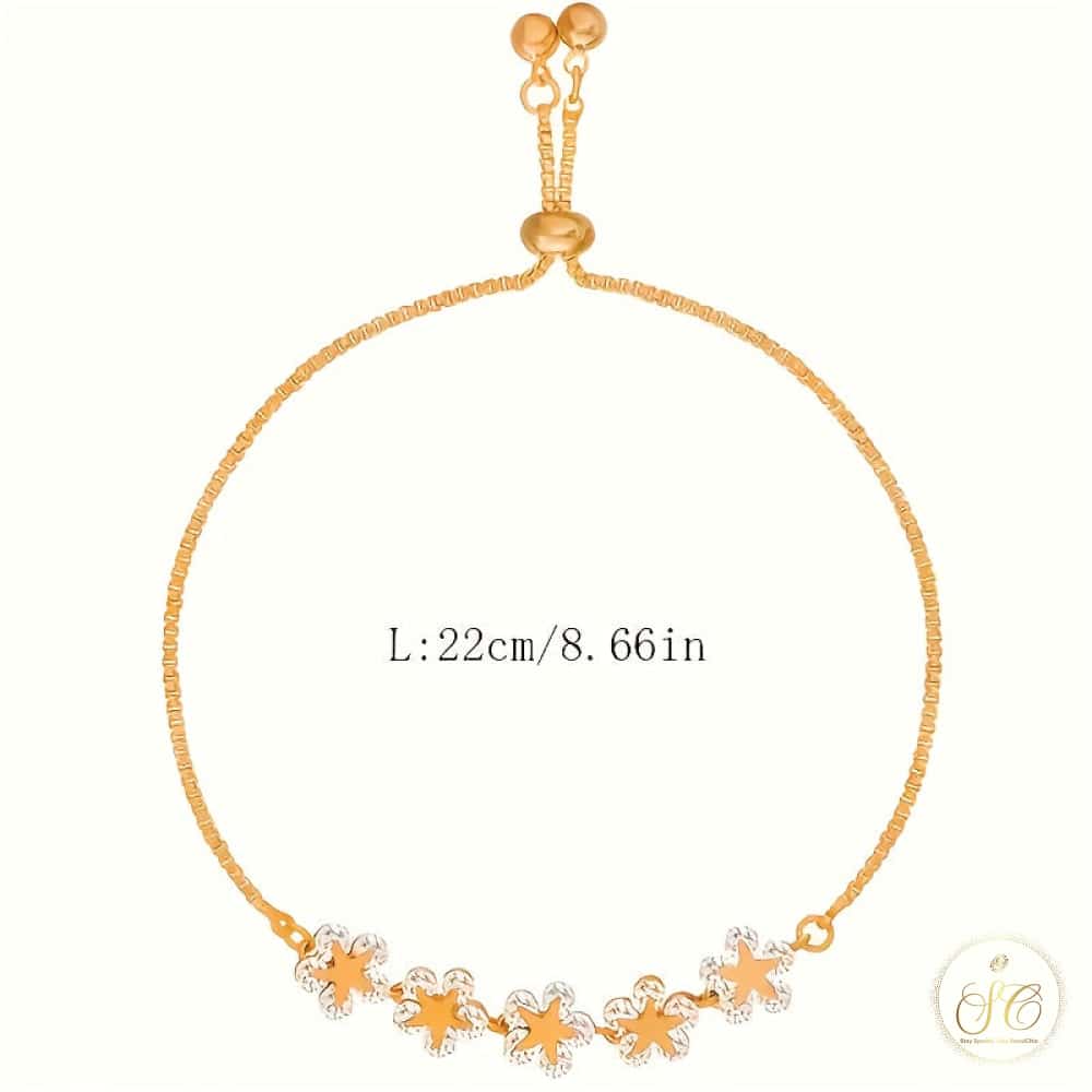Premium Elegant Interlocking Link Flower Charm Bracelet - SeoulChic.store