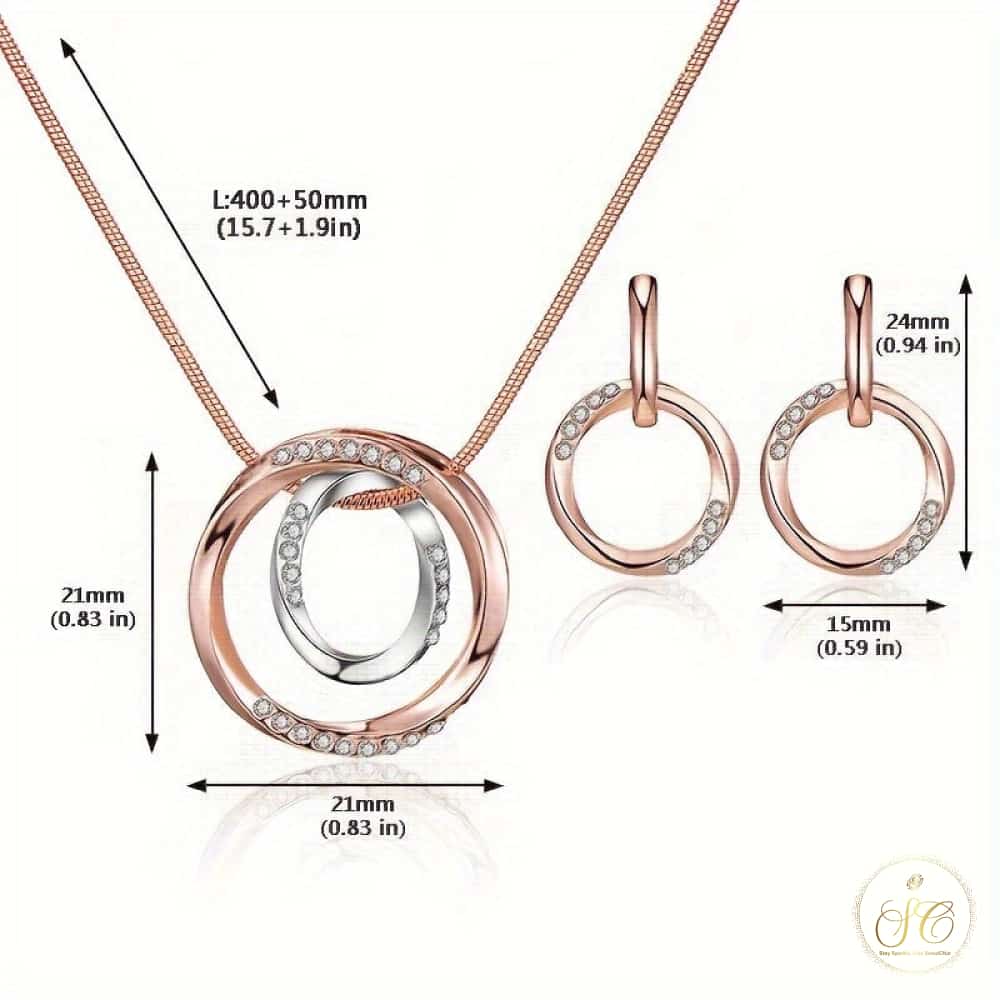 Classic Elegant Mobius Band Pendant Jewelry Set - SeoulChic.store