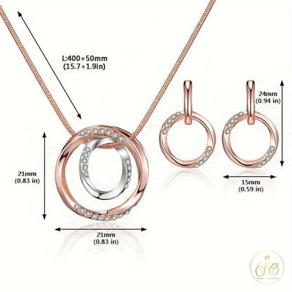 Classic Elegant Mobius Band Pendant Jewelry Set - SeoulChic.store