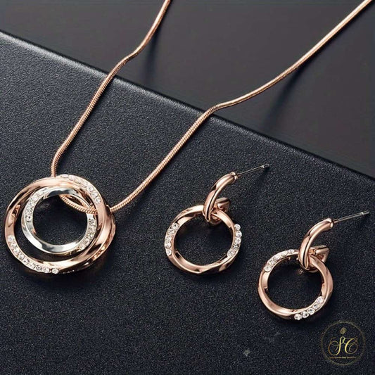 Classic Elegant Mobius Band Pendant Jewelry Set - SeoulChic.store