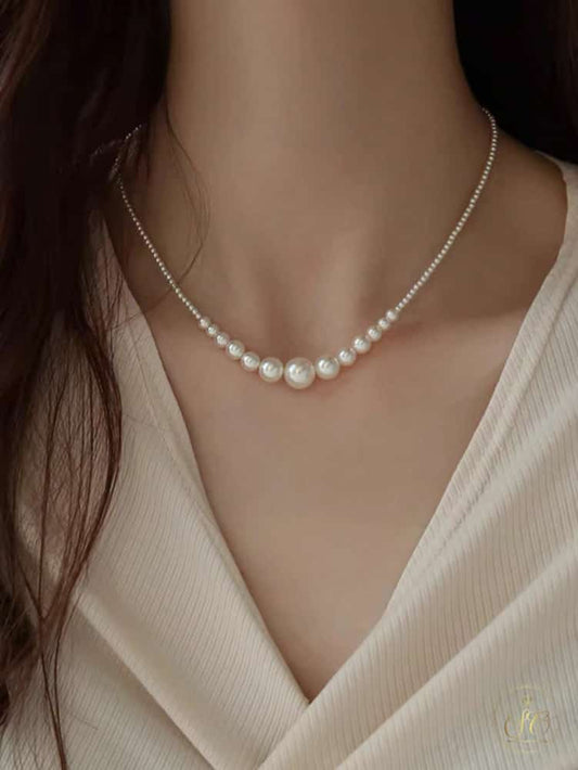 Timeless Elegant Ombre Round Pearl Necklace - SeoulChic.store