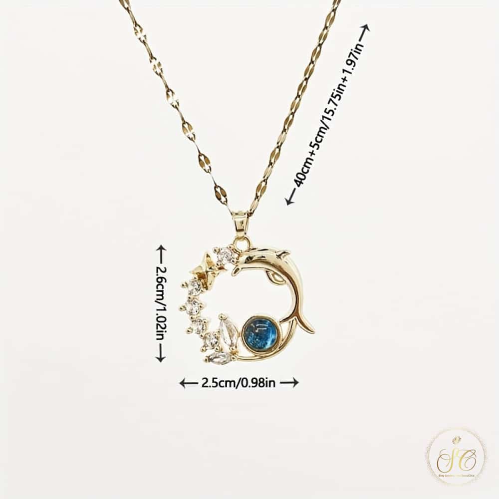 Signature Elegant Planet Pendant Dolphin Necklace - SeoulChic.store