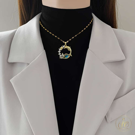 Signature Elegant Planet Pendant Dolphin Necklace - SeoulChic.store