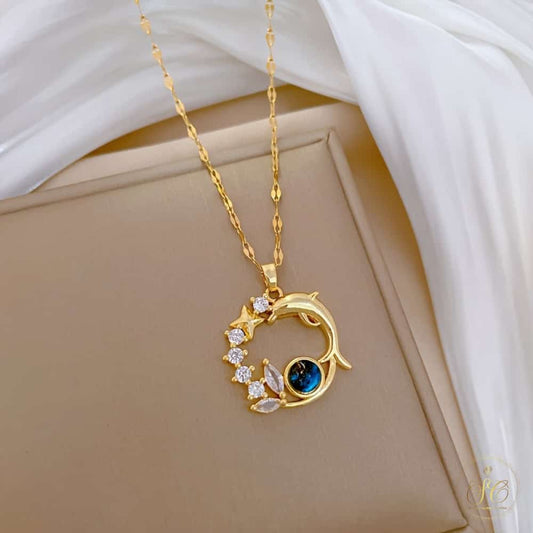 Signature Elegant Planet Pendant Dolphin Necklace - SeoulChic.store