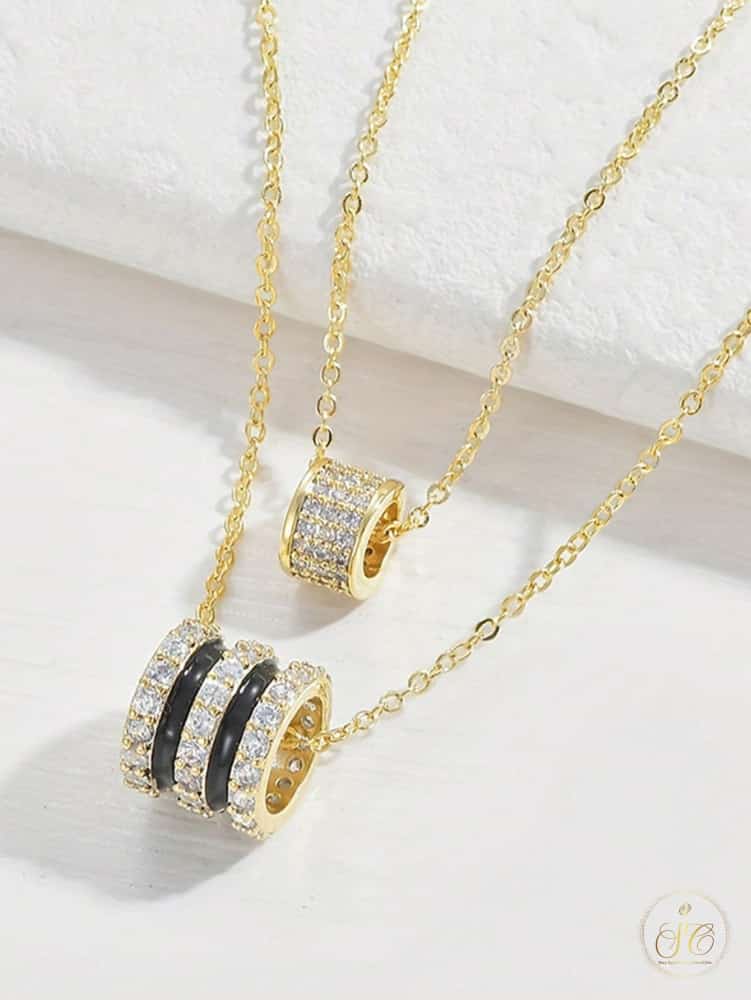 Premium Elegant Rhinestone Ring Charm Necklace - SeoulChic.store