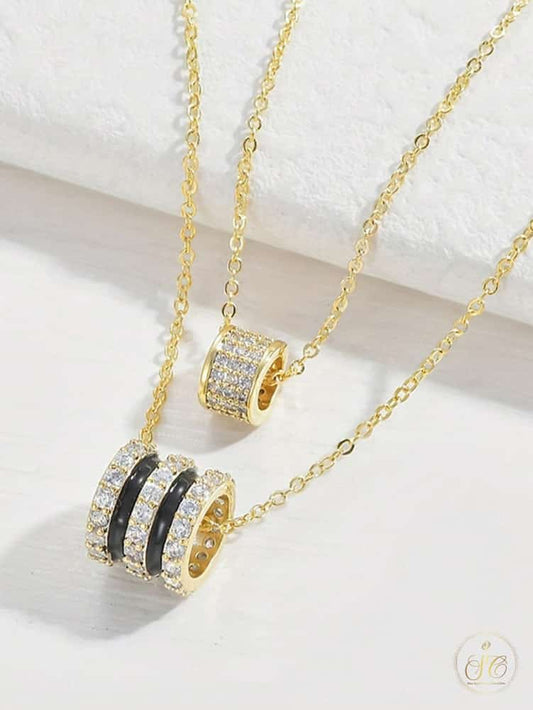 Premium Elegant Rhinestone Ring Charm Necklace - SeoulChic.store