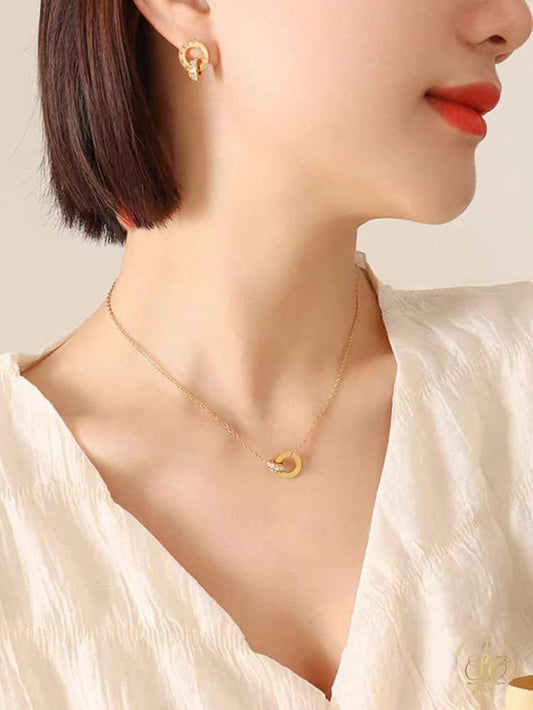 Modern Exquisite Minimalist Stainless Steel Roman Numeral Jewelry Set - SeoulChic.store