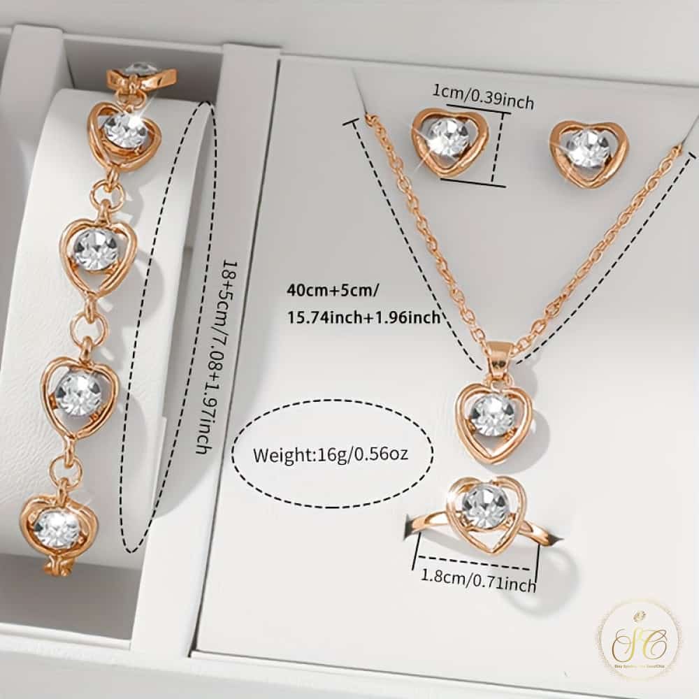 Timeless Fashionable Luxury Heart And Palace Style Watch Jewelry Set - SeoulChic.store