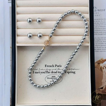 Modern Graytone Elegant And Versatile Faux Pearl Jewelry Set - SeoulChic.store