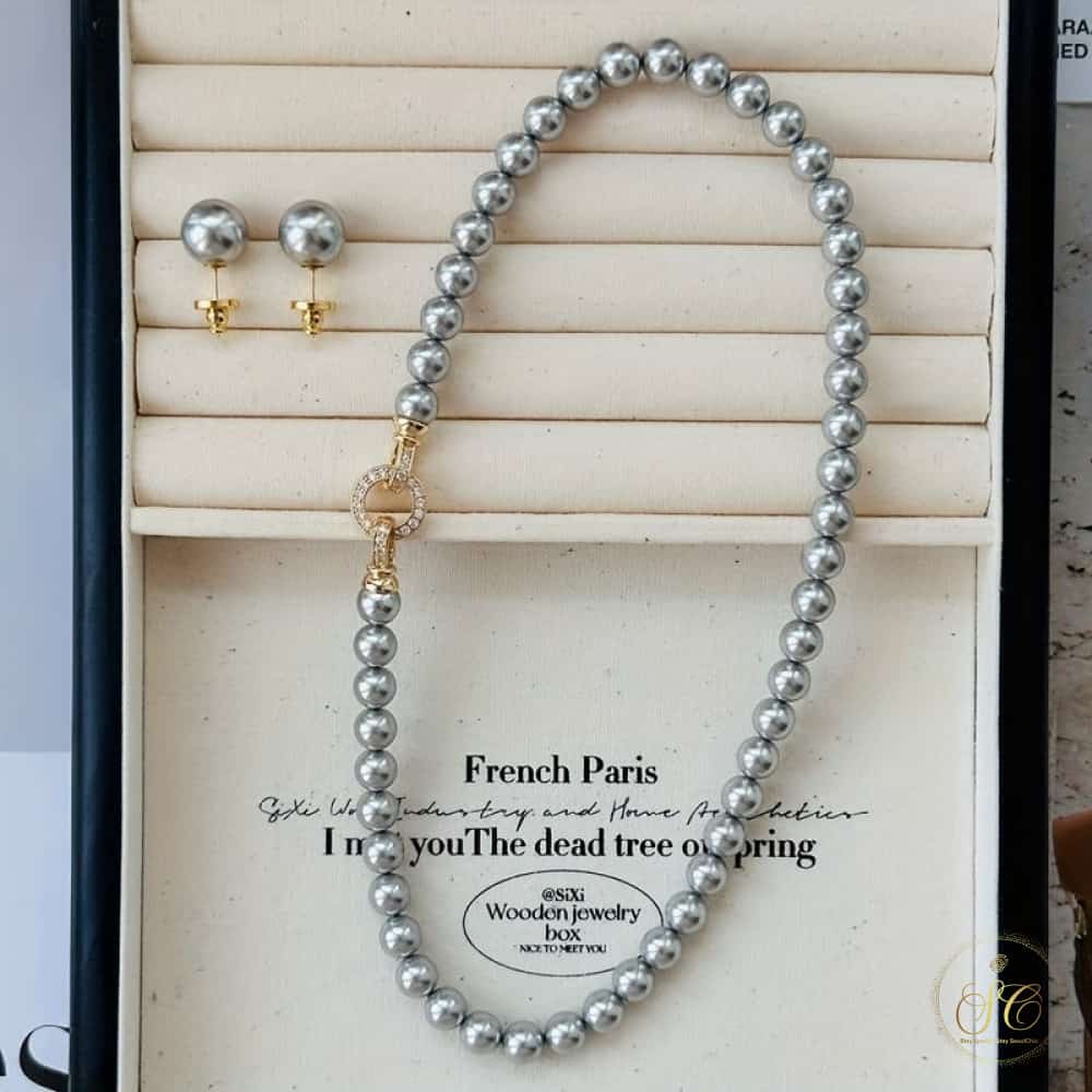 Modern Graytone Elegant And Versatile Faux Pearl Jewelry Set - SeoulChic.store