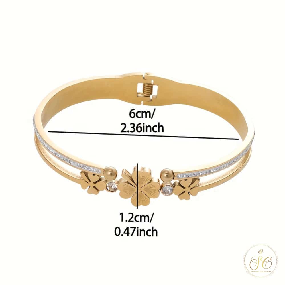 Classic Lucky Clover Cubic Zirconia Bracelet - SeoulChic.store