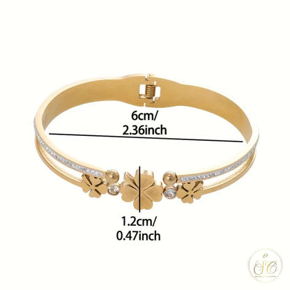 Classic Lucky Clover Cubic Zirconia Bracelet - SeoulChic.store