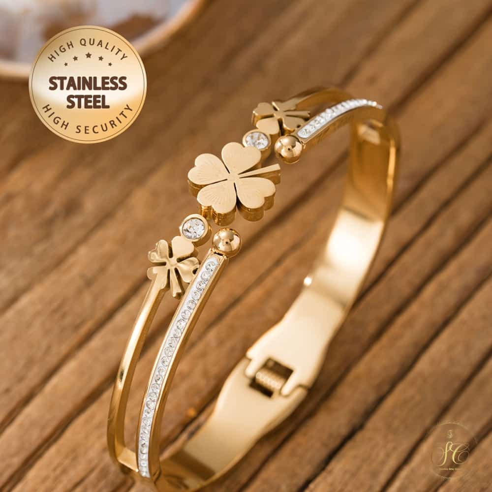 Classic Lucky Clover Cubic Zirconia Bracelet - SeoulChic.store