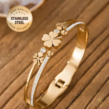 Classic Lucky Clover Cubic Zirconia Bracelet - SeoulChic.store