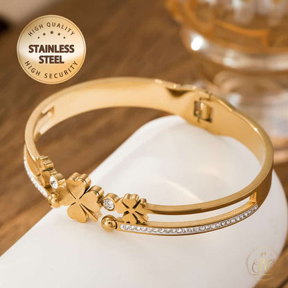 Classic Lucky Clover Cubic Zirconia Bracelet - SeoulChic.store