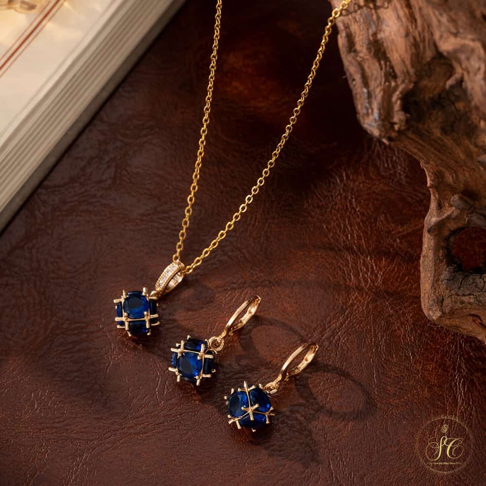 Luxury Luxurious Blue Zirconia Jewelry Set - SeoulChic.store