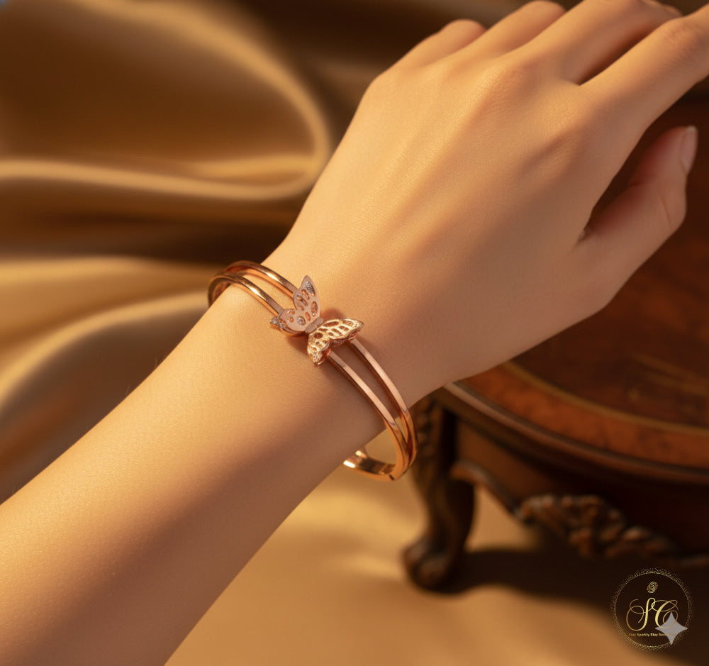Luxury Rose Gold Butterfly Design Bracelet - SeoulChic.store