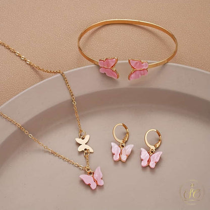 Modern Minimalist Korean Butterfly Jewelry Set - SeoulChic.store