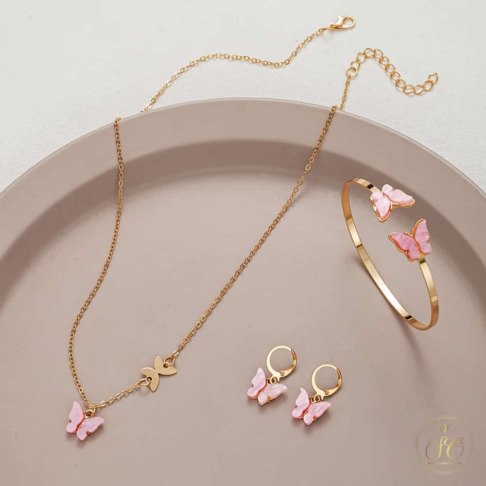 Modern Minimalist Korean Butterfly Jewelry Set - SeoulChic.store