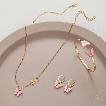 Modern Minimalist Korean Butterfly Jewelry Set - SeoulChic.store