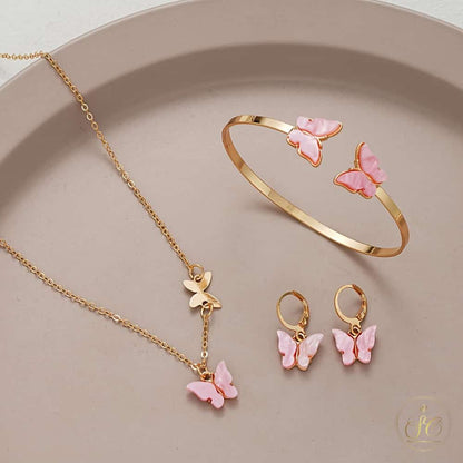 Modern Minimalist Korean Butterfly Jewelry Set - SeoulChic.store