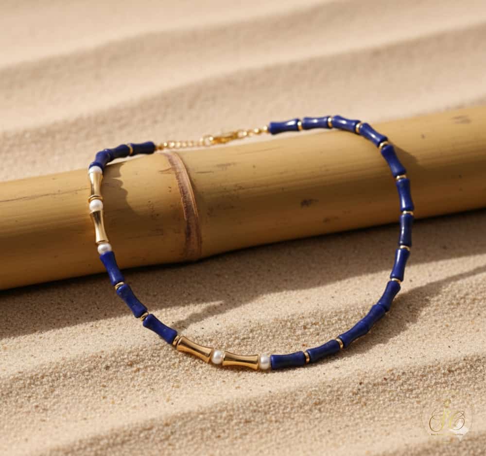 Timeless Natural Blue Stone And Freshwater Node Necklace - SeoulChic.store