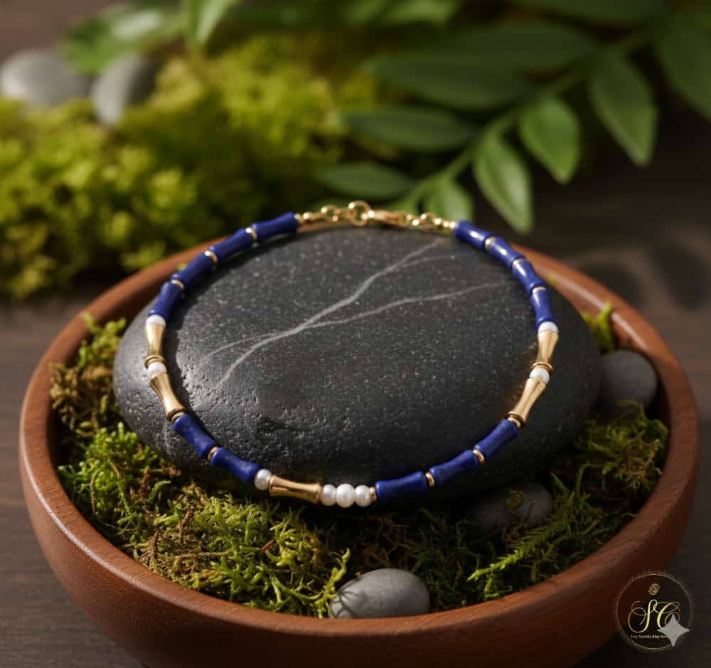 Timeless Natural Blue Stone And Freshwater Node Necklace - SeoulChic.store