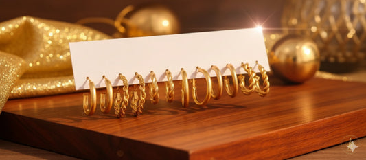 Premium 6Pairs Of Elegant Stylish Goldplated Metallic Earrings Set - SeoulChic.store