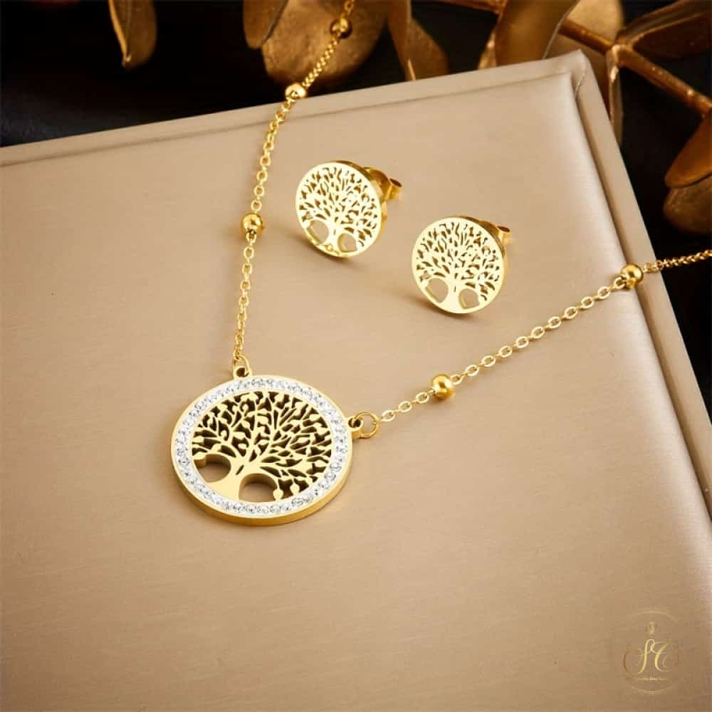 Refined Premium Prosperity Tree Design Jewelry Set - SeoulChic.store