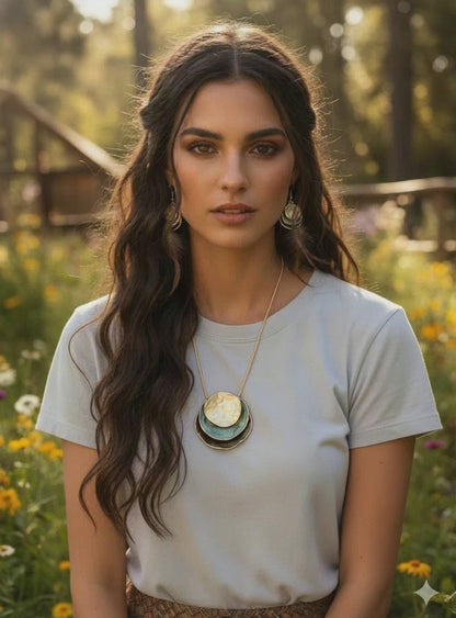 Elegant Bohemian Round Zinc Alloy Enamel Jewelry Set