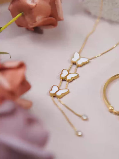 Premium Enchanted Black Butterfly 18K Gold Electroplated Jewelry Set