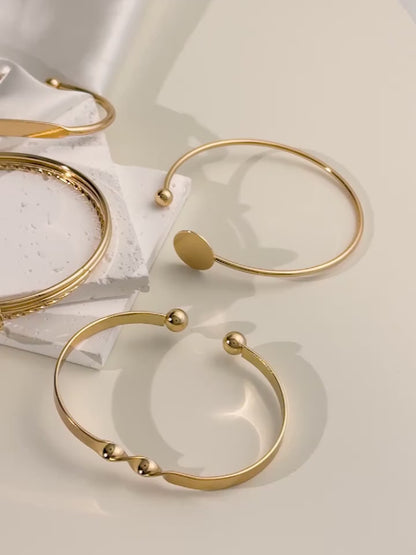Premium 5Piece 18K Goldplated Bracelet Set