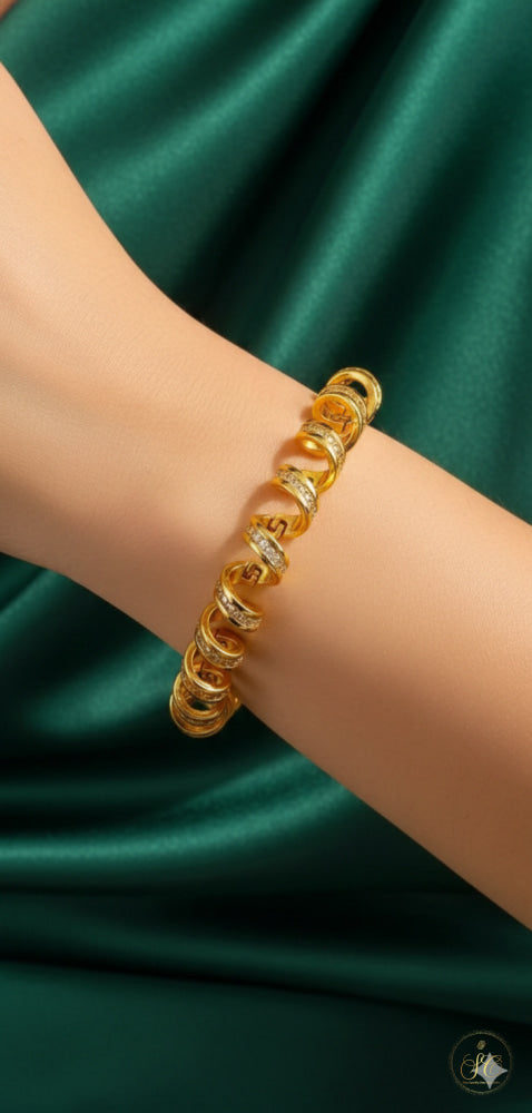 Refined Chic Minimalist Rhinestone Telephone Wire Wrap Bracelet - SeoulChic.store