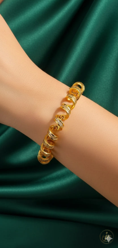 Refined Chic Minimalist Rhinestone Telephone Wire Wrap Bracelet - SeoulChic.store