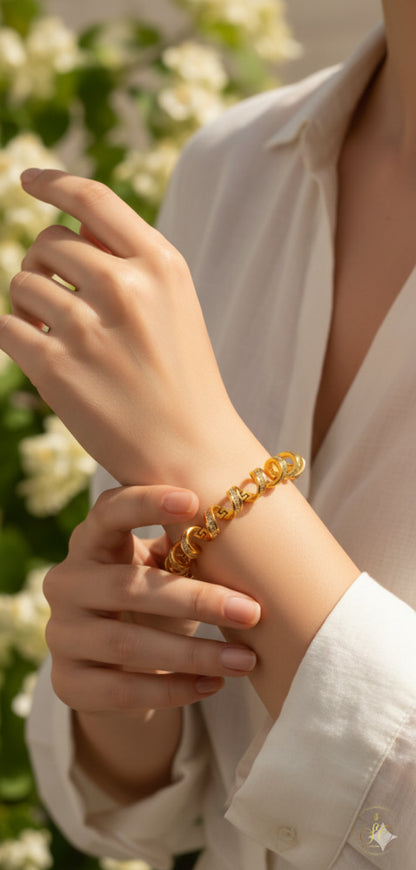 Refined Chic Minimalist Rhinestone Telephone Wire Wrap Bracelet - SeoulChic.store