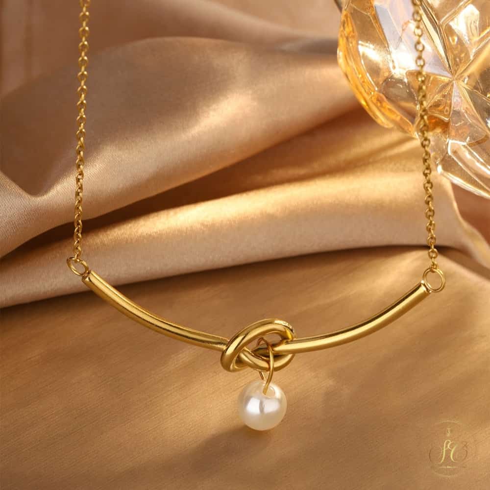 Classic Romantic White Bead Bow Design Jewelry Set - SeoulChic.store