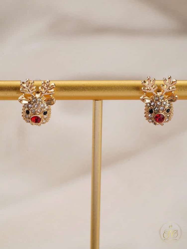 Premium Sparkling Rhinestone Deer Earrings - SeoulChic.store