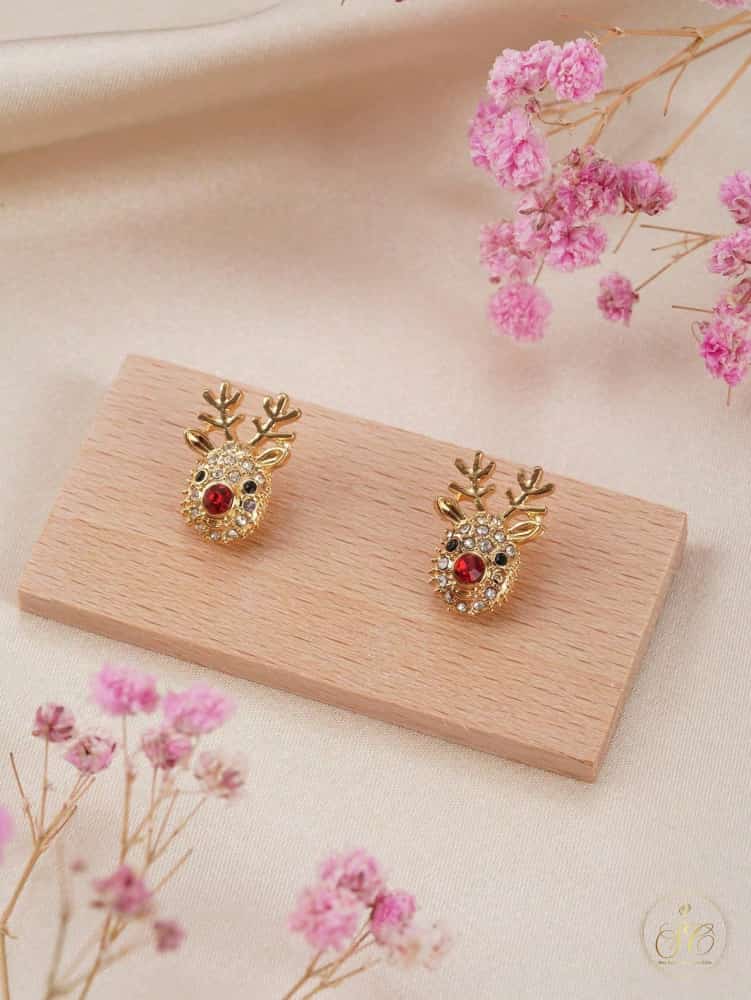 Premium Sparkling Rhinestone Deer Earrings - SeoulChic.store
