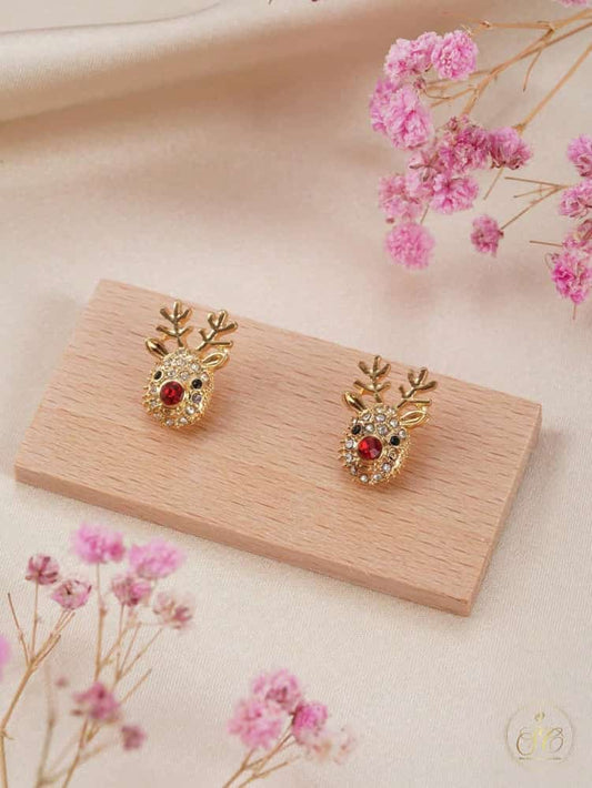 Premium Sparkling Rhinestone Deer Earrings - SeoulChic.store