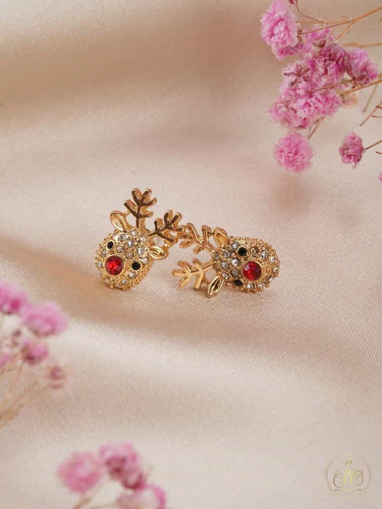 Premium Sparkling Rhinestone Deer Earrings - SeoulChic.store
