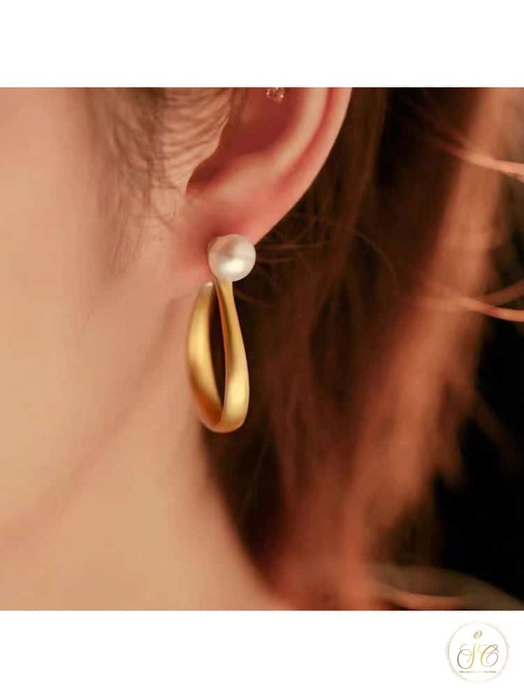 Luxury Stylish Matte Goldplated Metallic Earrings - SeoulChic.store