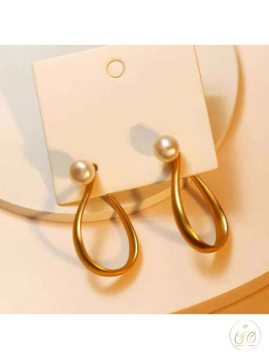 Luxury Stylish Matte Goldplated Metallic Earrings - SeoulChic.store