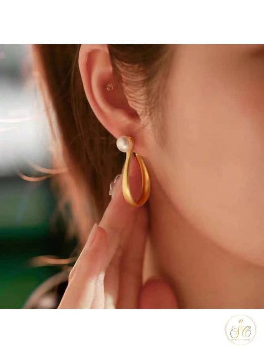 Luxury Stylish Matte Goldplated Metallic Earrings - SeoulChic.store