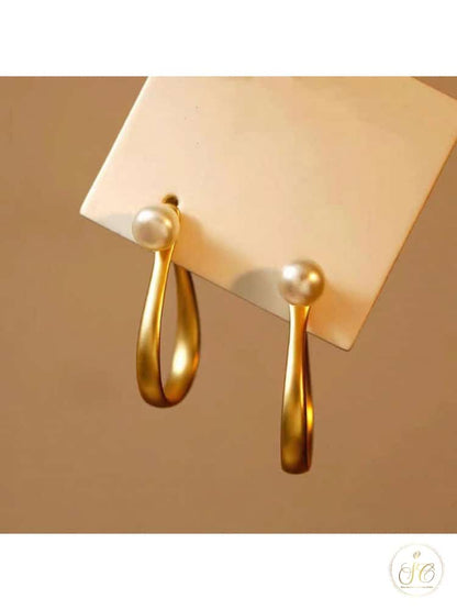 Luxury Stylish Matte Goldplated Metallic Earrings - SeoulChic.store