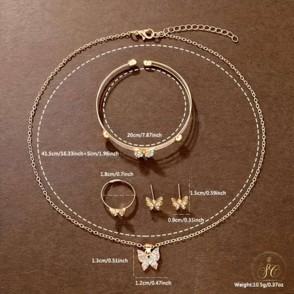 Timeless Stylish Watch And Butterfly Jewelry Set - SeoulChic.store