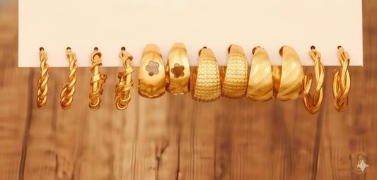 Timeless 6Pairs Of Chic Goldplated Metallic Earring Set - SeoulChic.store